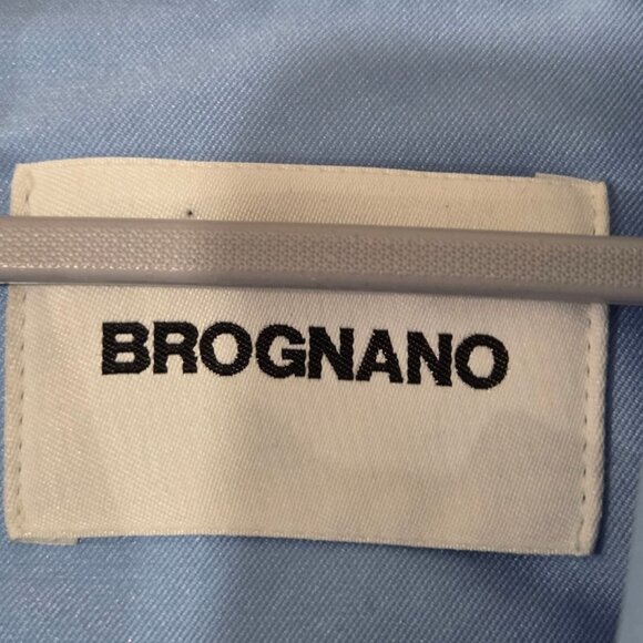 NWT Brognano Safari Jacket Sz S to XL Oversized Light Blue Satiny Designer Italy - Picture 8 of 14